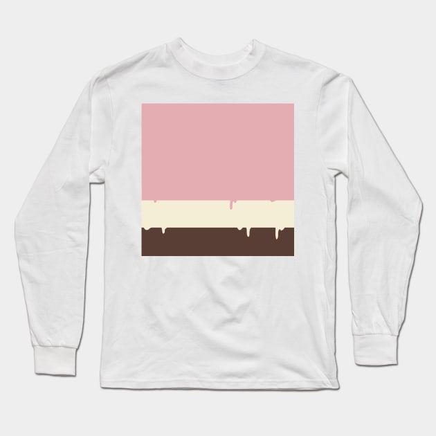 Melted Neopolitan Ice Cream Stripe Pattern Long Sleeve T-Shirt by Sunny Saturated